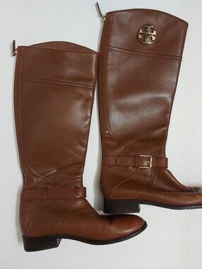 Tory Burch Brown Leather Riding Boots